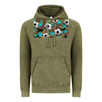 Vintage Olive western leopard camouflage turquoise soccer licence plate template Vintage Hoodie - Artiststas