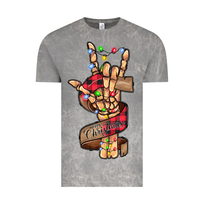 Merry Christmas Skeleton Hand Vintage Tee by CowhideDigitalArt | Teevron