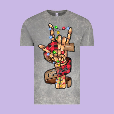 Merry Christmas Skeleton Hand Vintage Tee Designed By Cowhidedigitalart