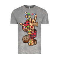 Cloud Rock merry christmas skeleton hand Vintage Tee - CowhideDigitalArt