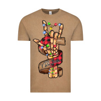 Vintage Coffee merry christmas skeleton hand Vintage Tee - CowhideDigitalArt