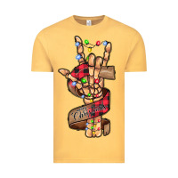 Vintage Mustard merry christmas skeleton hand Vintage Tee - CowhideDigitalArt