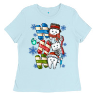 Baby Blue ho ho ho teeth Ladies Tee - CowhideDigitalArt