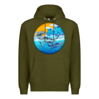 Army Green humpback whale Premium Hoodie - BarkalooDesign