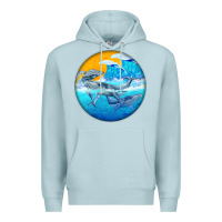 Blue Mist humpback whale Premium Hoodie - BarkalooDesign