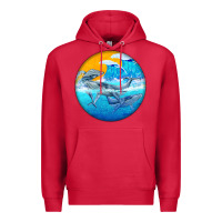 Cardinal humpback whale Premium Hoodie - BarkalooDesign