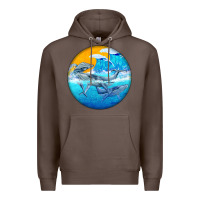 Coffee humpback whale Premium Hoodie - BarkalooDesign