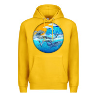 Lemon humpback whale Premium Hoodie - BarkalooDesign