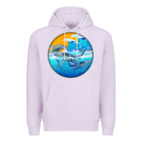 Lilac humpback whale Premium Hoodie - BarkalooDesign
