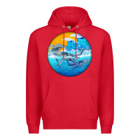 Red humpback whale Premium Hoodie - BarkalooDesign
