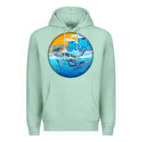Seafoam humpback whale Premium Hoodie - BarkalooDesign