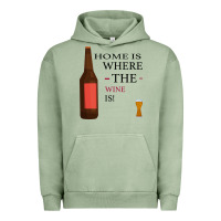 Pigment Oil Green HOME IS WHERE THE WINE IS Urban Hoodie - Bettercallsaul