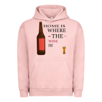 Pigment Salmon HOME IS WHERE THE WINE IS Urban Hoodie - Bettercallsaul