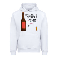 White HOME IS WHERE THE WINE IS Urban Hoodie - Bettercallsaul
