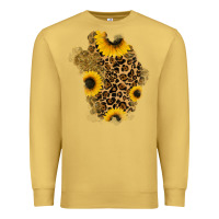 Antique Gold glitter sunflowers leopard patch Premium Sweatshirt - RanaPortraitStore