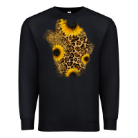 Black glitter sunflowers leopard patch Premium Sweatshirt - RanaPortraitStore