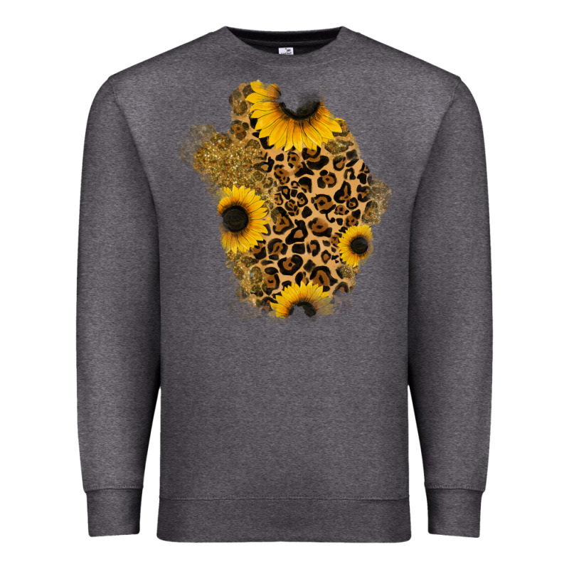 Glitter Sunflowers Leopard Patch Premium Sweatshirt by RanaPortraitStore | Teevron