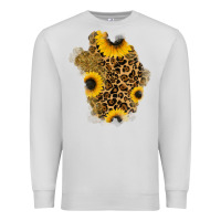 Dove Grey glitter sunflowers leopard patch Premium Sweatshirt - RanaPortraitStore
