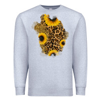 Heather Grey glitter sunflowers leopard patch Premium Sweatshirt - RanaPortraitStore
