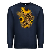 Navy glitter sunflowers leopard patch Premium Sweatshirt - RanaPortraitStore