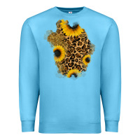Ocean Blue glitter sunflowers leopard patch Premium Sweatshirt - RanaPortraitStore