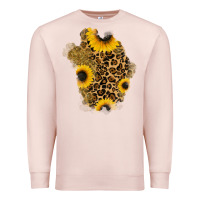 Pale Pink glitter sunflowers leopard patch Premium Sweatshirt - RanaPortraitStore