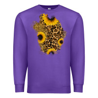 Purple glitter sunflowers leopard patch Premium Sweatshirt - RanaPortraitStore