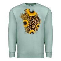 Seafoam glitter sunflowers leopard patch Premium Sweatshirt - RanaPortraitStore