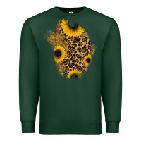 Sports Green glitter sunflowers leopard patch Premium Sweatshirt - RanaPortraitStore