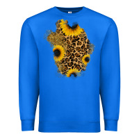 True Royal glitter sunflowers leopard patch Premium Sweatshirt - RanaPortraitStore