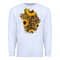 White glitter sunflowers leopard patch Premium Sweatshirt - RanaPortraitStore