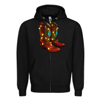 Black cowboy boots christmas Zipper Hoodie - RanaPortraitStore