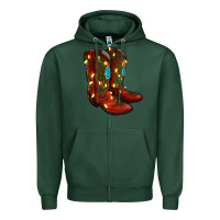 Sports Green cowboy boots christmas Zipper Hoodie - RanaPortraitStore