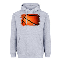 Heather Grey Basketball Brushstroke Heavyweight Hoodie - RanaPortraitStore