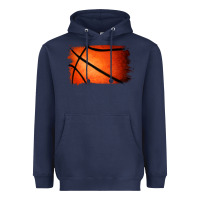 Navy Basketball Brushstroke Heavyweight Hoodie - RanaPortraitStore