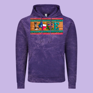 Love Texas Sunflowers Cactus Cowhide License Plate Vintage Hoodie Designed By Artiststas