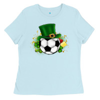 Baby Blue Football Ball Ladies Tee - CowhideDigitalArt