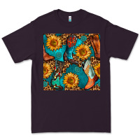 Plum western cowboy boot seamless pattern Premium Tee - BundleAndBundleShop
