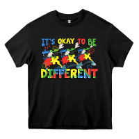 Black It's okay to be different Autism Heavy Core Tee - FaDigitalArtStudio