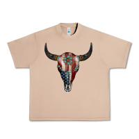 Burro American Bull Skull Gemstone Urban Heavy Tee - Jasminsmagicworld