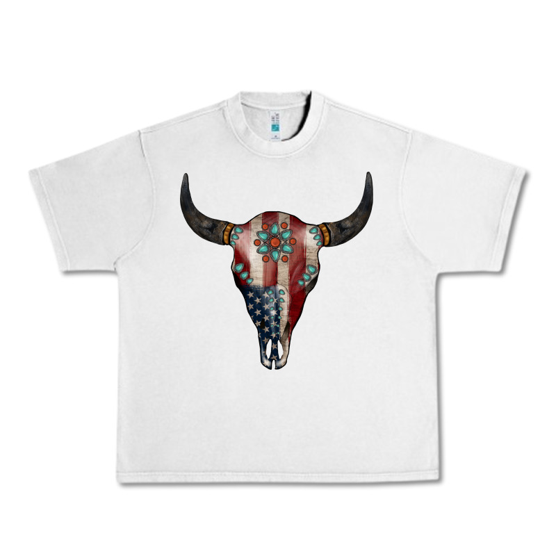 American Bull Skull Gemstone Urban Heavy Tee by Jasminsmagicworld | Teevron