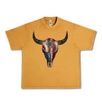 Peanut Butter American Bull Skull Gemstone Urban Heavy Tee - Jasminsmagicworld