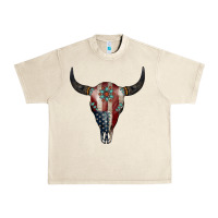 Sandshell American Bull Skull Gemstone Urban Heavy Tee - Jasminsmagicworld