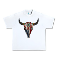 White American Bull Skull Gemstone Urban Heavy Tee - Jasminsmagicworld