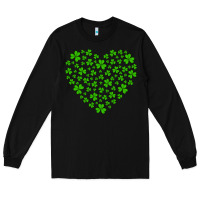 Black shamrock heart Long Sleeve Tee - Artiststas