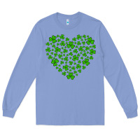 Colony Blue shamrock heart Long Sleeve Tee - Artiststas
