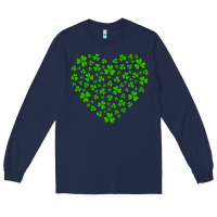 Navy shamrock heart Long Sleeve Tee - Artiststas
