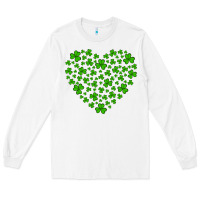White shamrock heart Long Sleeve Tee - Artiststas