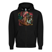 Black Let's Go Zipper Hoodie - Jasminsmagicworld