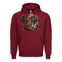 Burgundy Let's Go Zipper Hoodie - Jasminsmagicworld